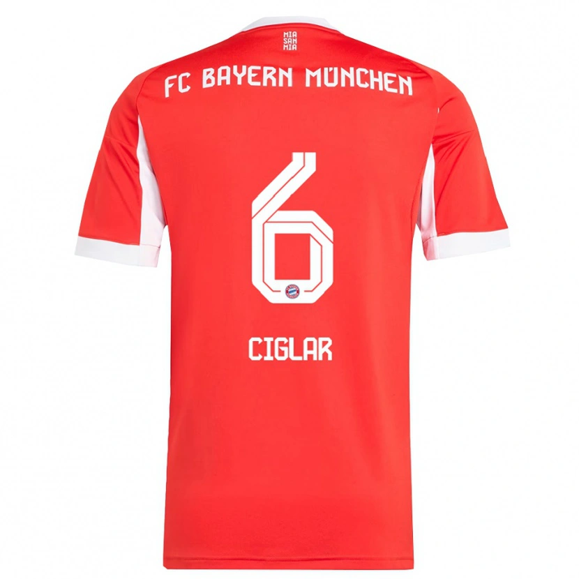 Danxen Kvinder Roko Ciglar #6 Rød Hvid Hjemmebane Spillertrøjer 2025/26 Trøje T-Shirt