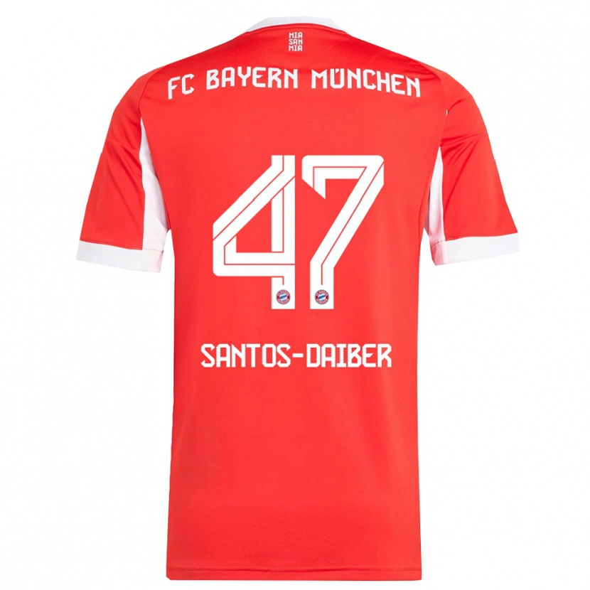 Danxen Kvinder David Santos Daiber #47 Rød Hvid Hjemmebane Spillertrøjer 2025/26 Trøje T-Shirt