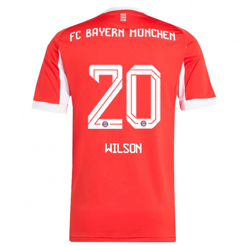 Danxen Kvinder Oluwaseyi Wilson #20 Rød Hvid Hjemmebane Spillertrøjer 2025/26 Trøje T-Shirt