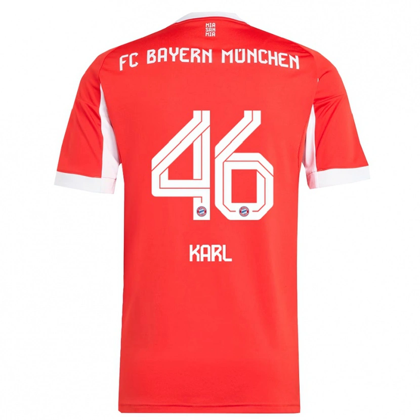 Danxen Kvinder Lennart Karl #46 Rød Hvid Hjemmebane Spillertrøjer 2025/26 Trøje T-Shirt