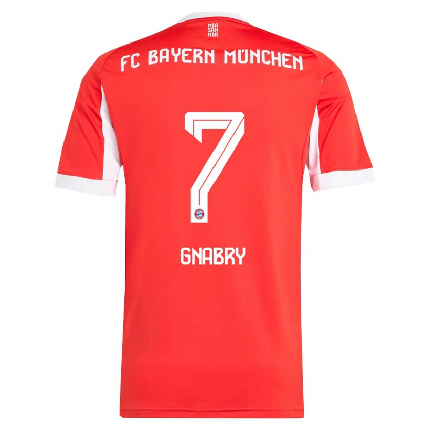 Danxen Kvinder Serge Gnabry #7 Rød Hvid Hjemmebane Spillertrøjer 2025/26 Trøje T-Shirt