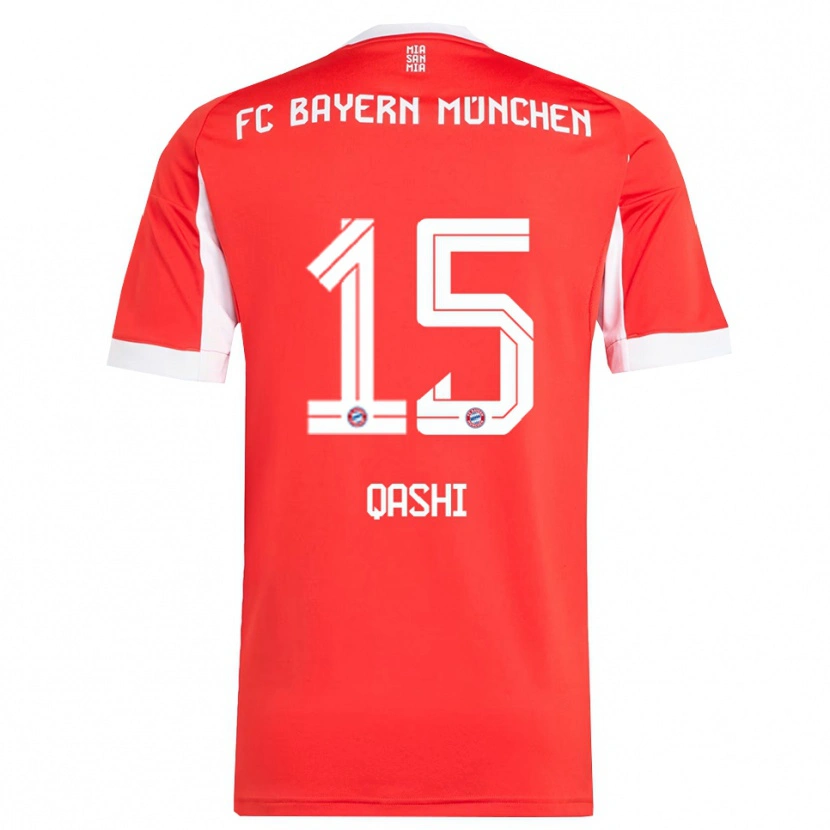 Danxen Kvinder Yousef Qashi #15 Rød Hvid Hjemmebane Spillertrøjer 2025/26 Trøje T-Shirt