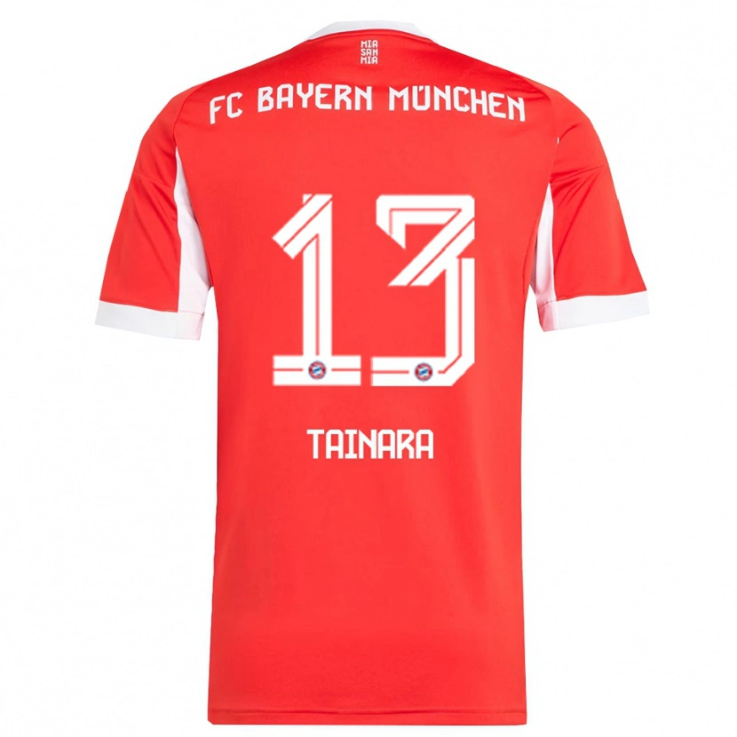 Danxen Kvinder Tainara #13 Rød Hvid Hjemmebane Spillertrøjer 2025/26 Trøje T-Shirt