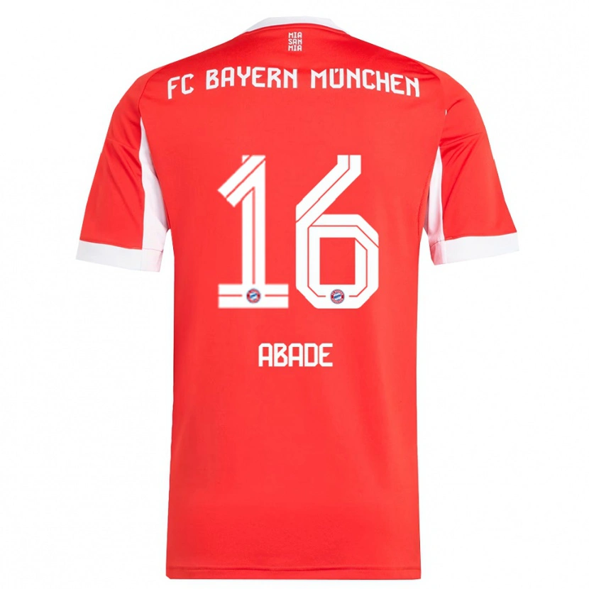 Danxen Kvinder Daniel Abade #16 Rød Hvid Hjemmebane Spillertrøjer 2025/26 Trøje T-Shirt