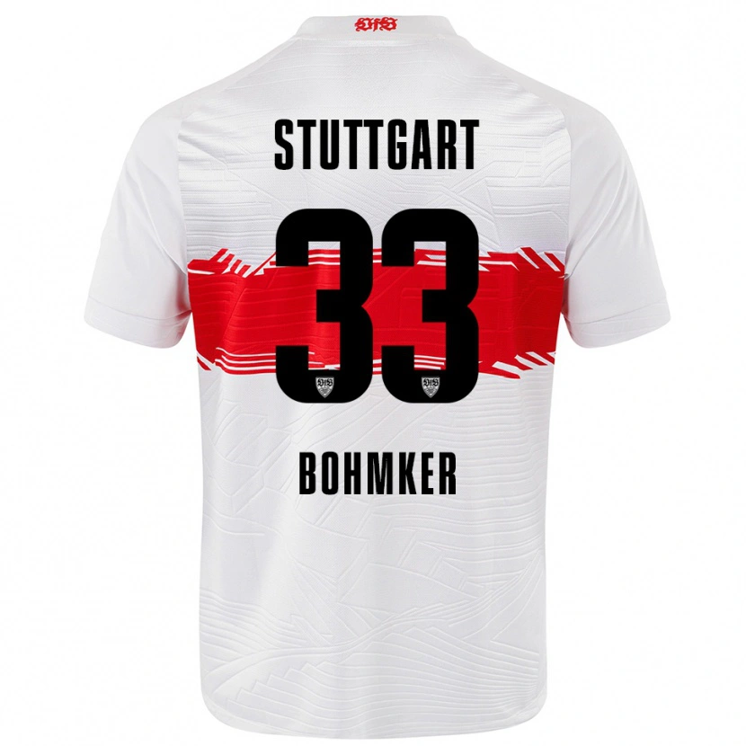 Danxen Kvinder Finn Böhmker #33 Hvid Rød Hjemmebane Spillertrøjer 2025/26 Trøje T-Shirt
