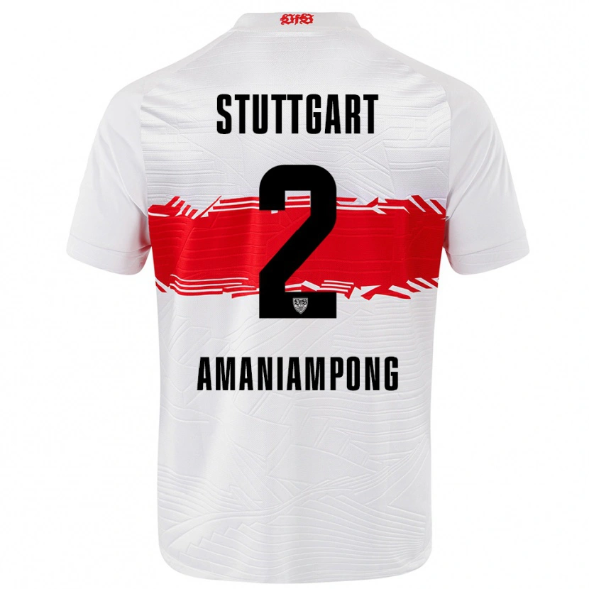 Danxen Kvinder Kaden Amaniampong #2 Hvid Rød Hjemmebane Spillertrøjer 2025/26 Trøje T-Shirt