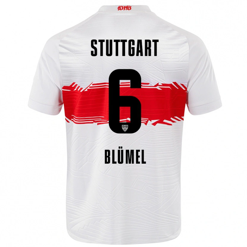 Danxen Kvinder Charlotte Blümel #6 Hvid Rød Hjemmebane Spillertrøjer 2025/26 Trøje T-Shirt