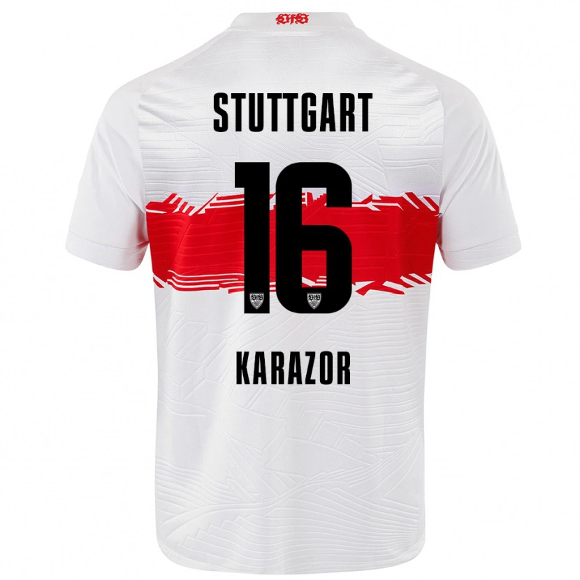 Danxen Kvinder Atakan Karazor #16 Hvid Rød Hjemmebane Spillertrøjer 2025/26 Trøje T-Shirt