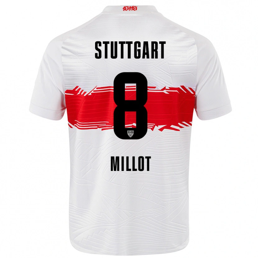 Danxen Kvinder Enzo Millot #8 Hvid Rød Hjemmebane Spillertrøjer 2025/26 Trøje T-Shirt