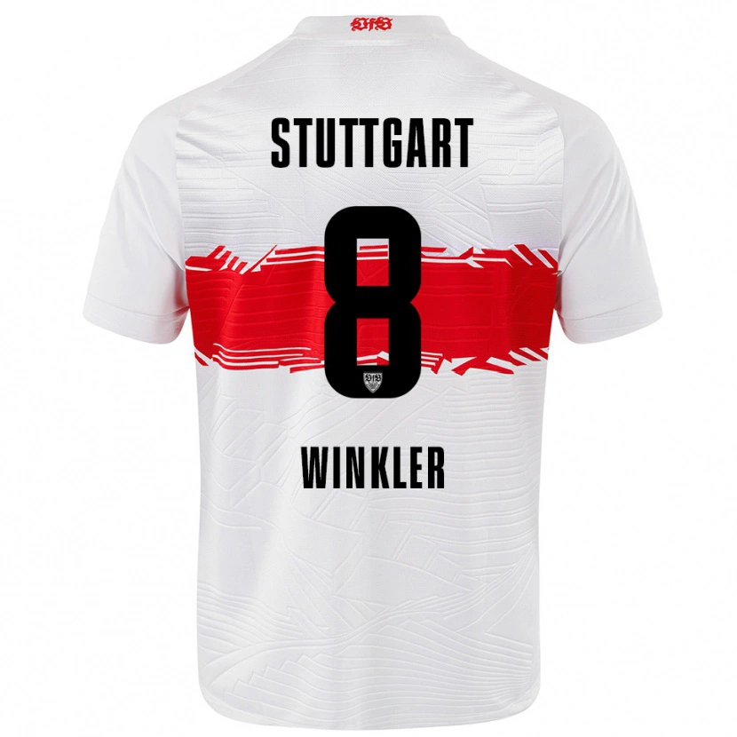 Danxen Kvinder Nathan Winkler #8 Hvid Rød Hjemmebane Spillertrøjer 2025/26 Trøje T-Shirt
