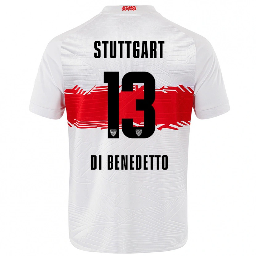 Danxen Kvinder Massimo Di Benedetto #13 Hvid Rød Hjemmebane Spillertrøjer 2025/26 Trøje T-Shirt