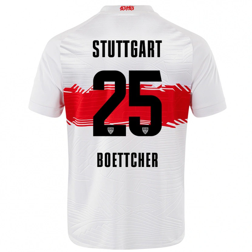 Danxen Kvinder Eve Boettcher #25 Hvid Rød Hjemmebane Spillertrøjer 2025/26 Trøje T-Shirt