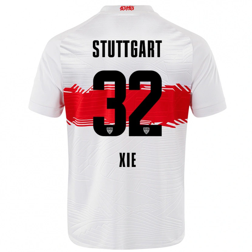 Danxen Kvinder Alexander Xie #32 Hvid Rød Hjemmebane Spillertrøjer 2025/26 Trøje T-Shirt