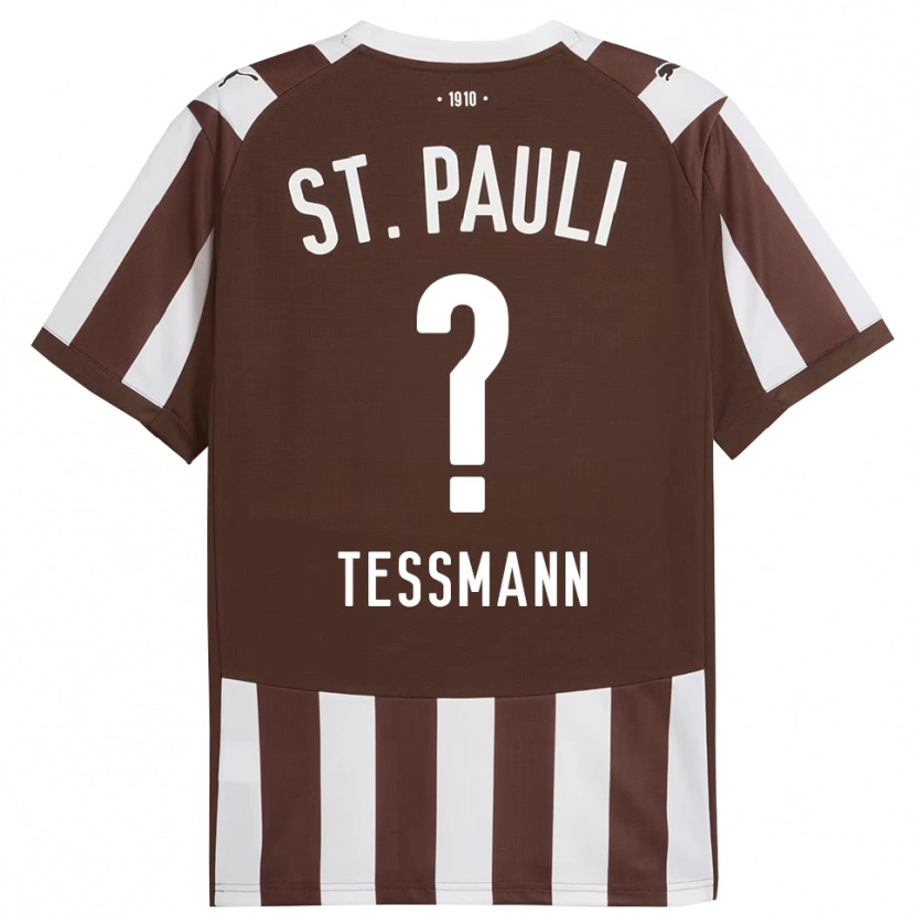 Danxen Kvinder Niklas Teßmann #0 Kaffe Hvid Hjemmebane Spillertrøjer 2025/26 Trøje T-Shirt