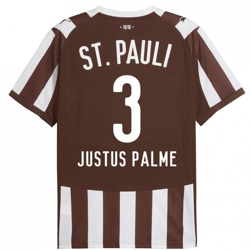 Danxen Kvinder Johannes Justus Palme #3 Kaffe Hvid Hjemmebane Spillertrøjer 2025/26 Trøje T-Shirt