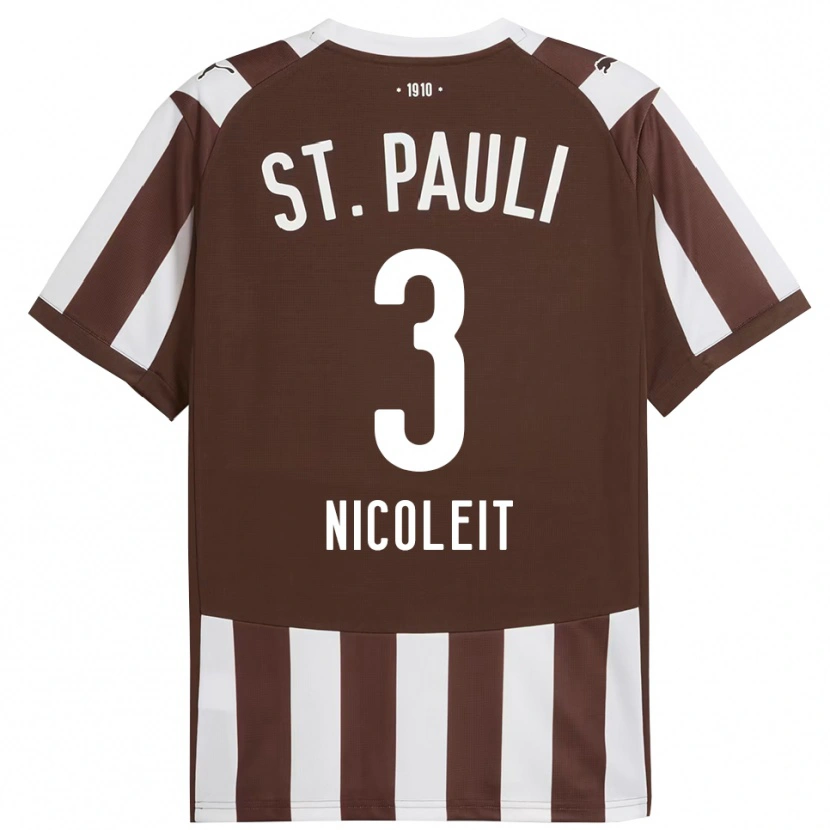 Danxen Kvinder Gianna Nicoleit #3 Kaffe Hvid Hjemmebane Spillertrøjer 2025/26 Trøje T-Shirt