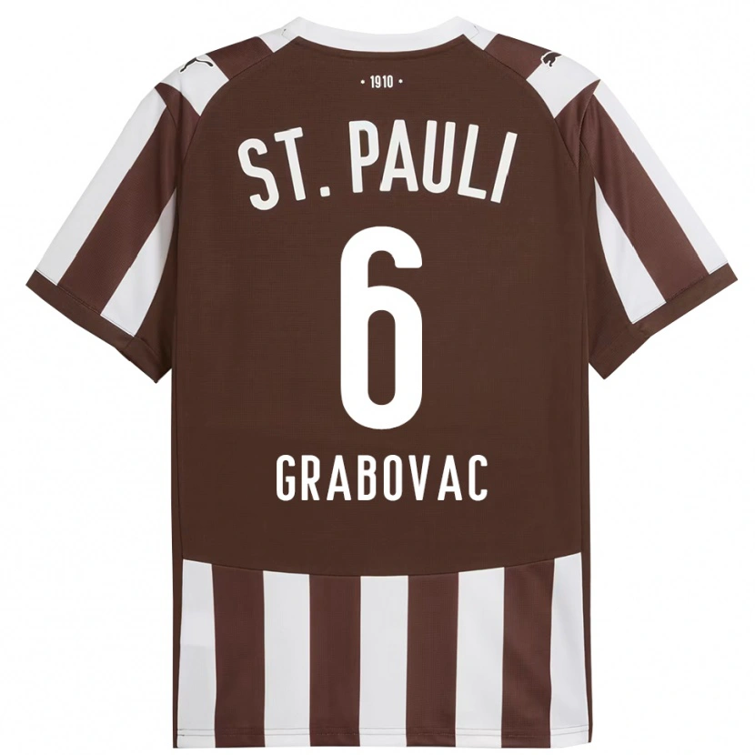 Danxen Kvinder Danijel Grabovac #6 Kaffe Hvid Hjemmebane Spillertrøjer 2025/26 Trøje T-Shirt