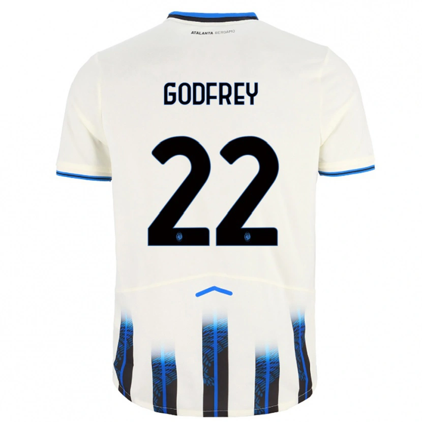 Danxen Kvinder Ben Godfrey #22 Hvid Blå Udebane Spillertrøjer 2025/26 Trøje T-Shirt