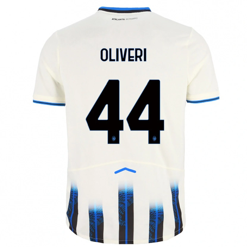 Danxen Kvinder Andrea Oliveri #44 Hvid Blå Udebane Spillertrøjer 2025/26 Trøje T-Shirt