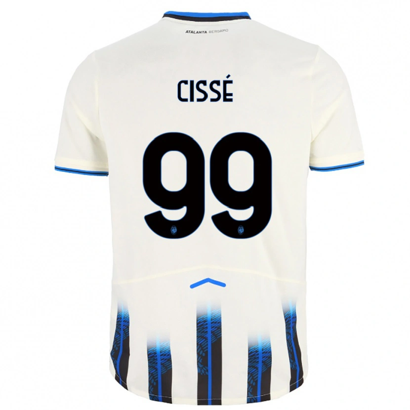 Danxen Kvinder Moustapha Cissé #99 Hvid Blå Udebane Spillertrøjer 2025/26 Trøje T-Shirt