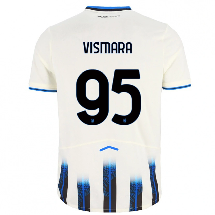 Danxen Kvinder Paolo Vismara #95 Hvid Blå Udebane Spillertrøjer 2025/26 Trøje T-Shirt