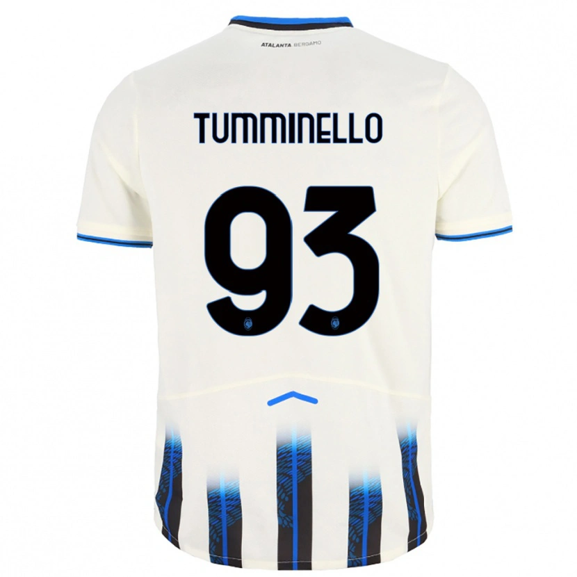 Danxen Kvinder Marco Tumminello #93 Hvid Blå Udebane Spillertrøjer 2025/26 Trøje T-Shirt