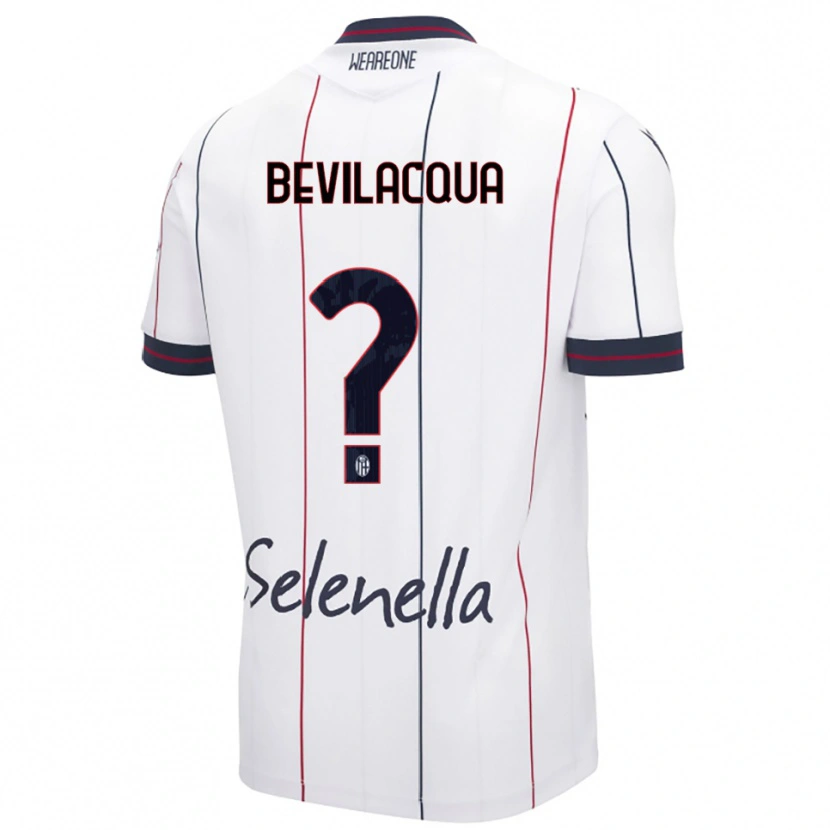 Danxen Kvinder Vincenzo Bevilacqua #0 Hvid Kongeblå Udebane Spillertrøjer 2025/26 Trøje T-Shirt