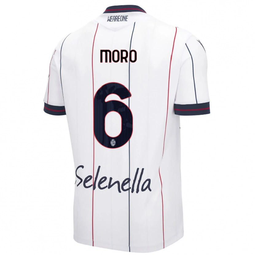 Danxen Kvinder Nikola Moro #6 Hvid Kongeblå Udebane Spillertrøjer 2025/26 Trøje T-Shirt