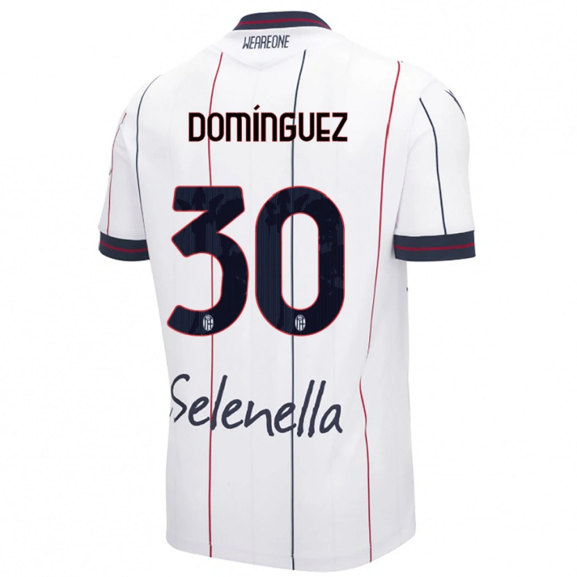 Danxen Kvinder Benja Domínguez #30 Hvid Kongeblå Udebane Spillertrøjer 2025/26 Trøje T-Shirt