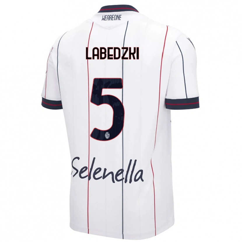 Danxen Kvinder Jan Labedzki #5 Hvid Kongeblå Udebane Spillertrøjer 2025/26 Trøje T-Shirt