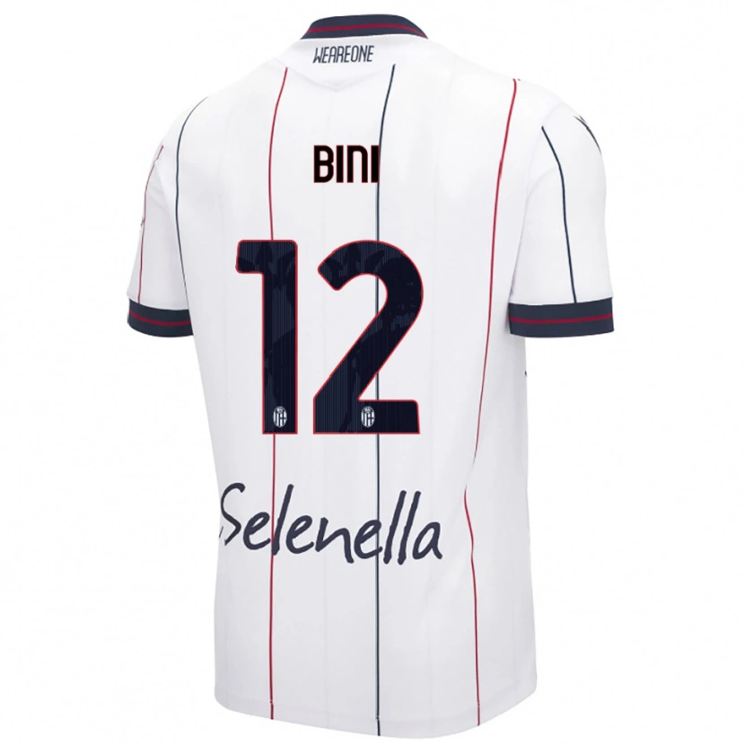 Danxen Kvinder Cesare Bini #12 Hvid Kongeblå Udebane Spillertrøjer 2025/26 Trøje T-Shirt