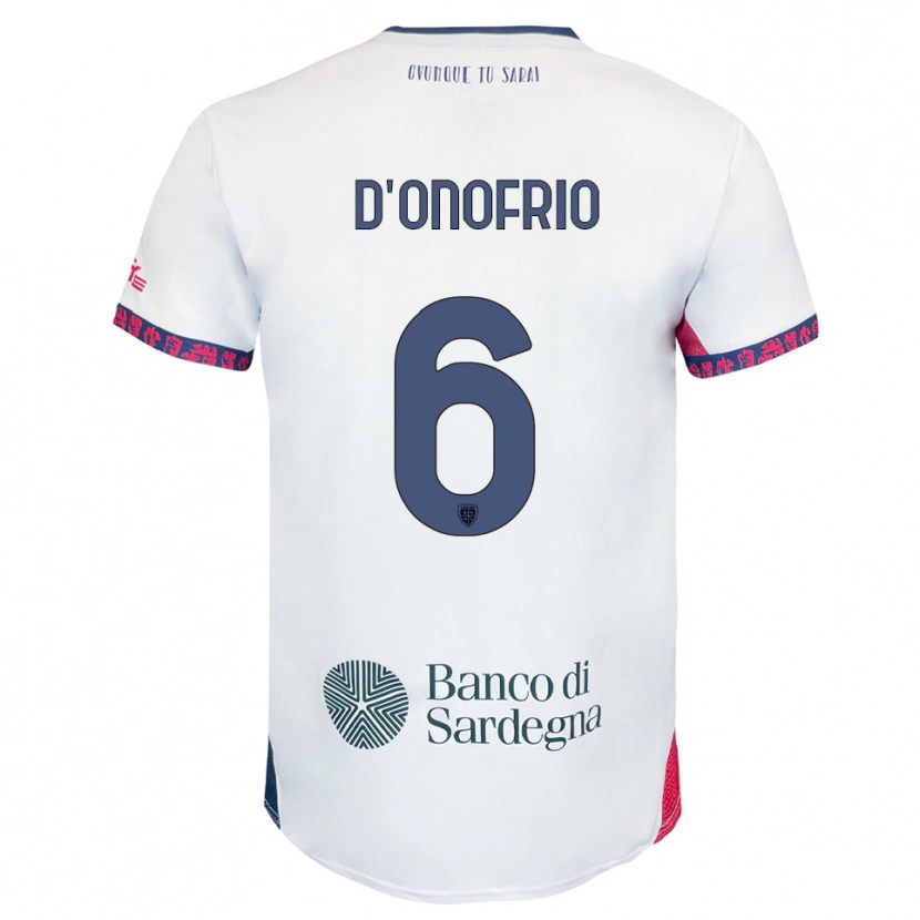 Danxen Kvinder Vincenzo D'onofrio #6 Hvid Navy Rød Udebane Spillertrøjer 2025/26 Trøje T-Shirt