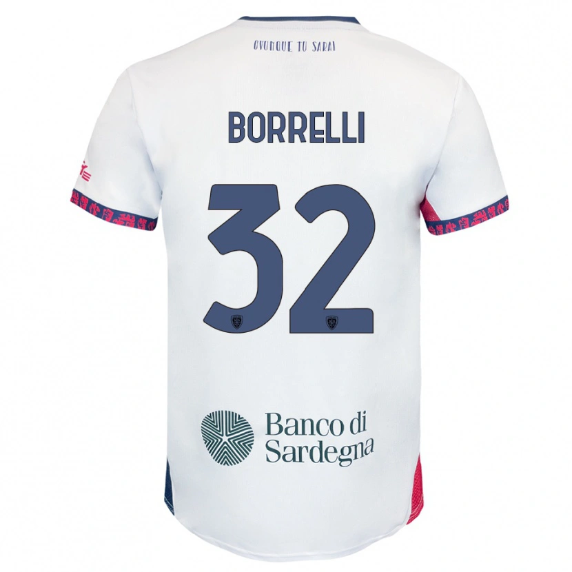 Danxen Kvinder Gennaro Borrelli #32 Hvid Navy Rød Udebane Spillertrøjer 2025/26 Trøje T-Shirt