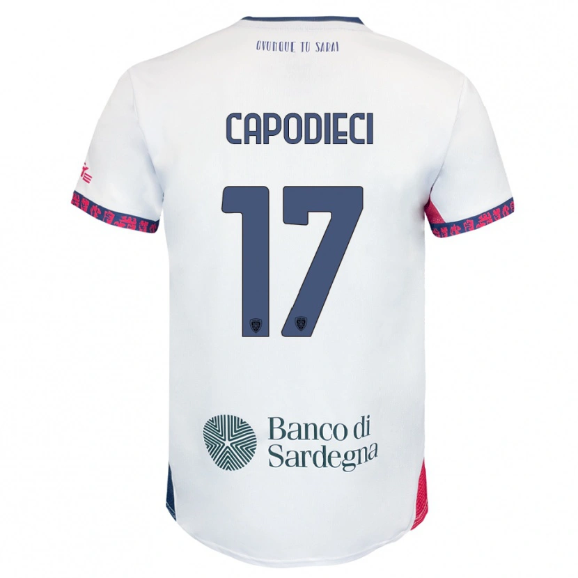 Danxen Kvinder Loris Capodieci #17 Hvid Navy Rød Udebane Spillertrøjer 2025/26 Trøje T-Shirt