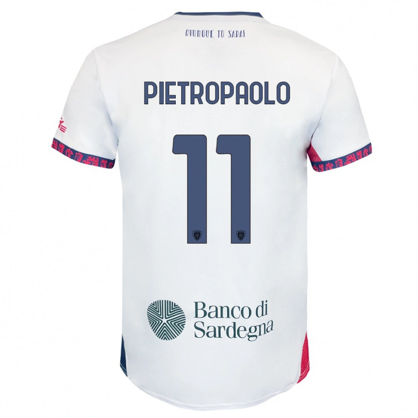 Danxen Kvinder Mario Pietropaolo #11 Hvid Navy Rød Udebane Spillertrøjer 2025/26 Trøje T-Shirt
