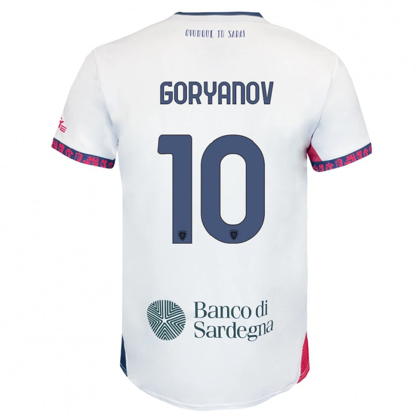 Danxen Kvinder Kristiyan Goryanov #10 Hvid Navy Rød Udebane Spillertrøjer 2025/26 Trøje T-Shirt
