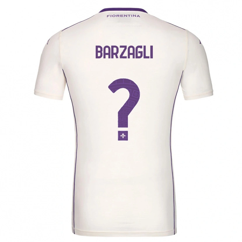 Danxen Kvinder Mattia Barzagli #0 Hvid Lilla Rød Udebane Spillertrøjer 2025/26 Trøje T-Shirt