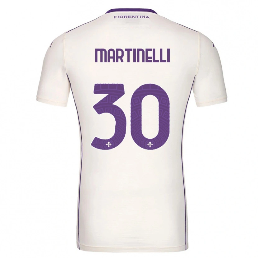 Danxen Kvinder Tommaso Martinelli #30 Hvid Lilla Rød Udebane Spillertrøjer 2025/26 Trøje T-Shirt