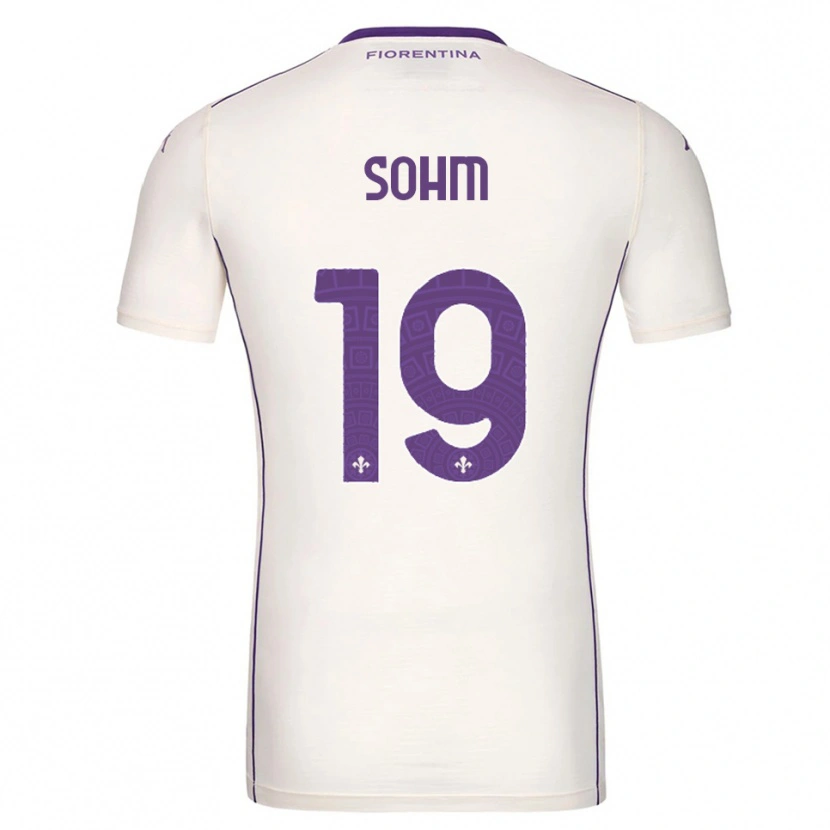Danxen Kvinder Simon Sohm #19 Hvid Lilla Rød Udebane Spillertrøjer 2025/26 Trøje T-Shirt