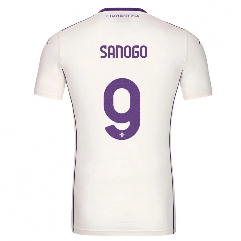 Danxen Kvinder Bassidy Sanogo #9 Hvid Lilla Rød Udebane Spillertrøjer 2025/26 Trøje T-Shirt