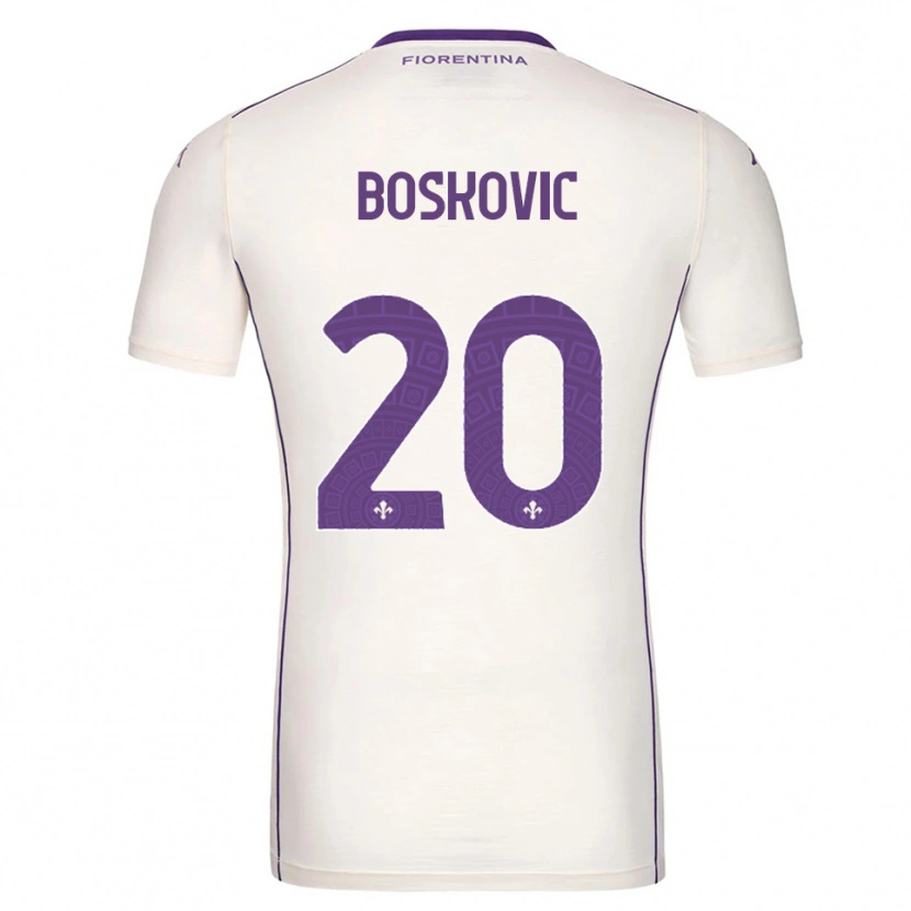 Danxen Kvinder Matko Boskovic #20 Hvid Lilla Rød Udebane Spillertrøjer 2025/26 Trøje T-Shirt