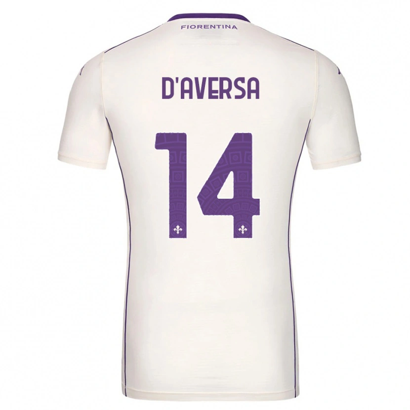 Danxen Kvinder Simone D'aversa #14 Hvid Lilla Rød Udebane Spillertrøjer 2025/26 Trøje T-Shirt