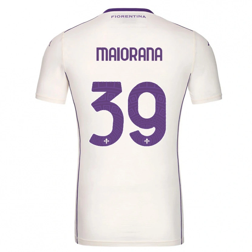 Danxen Kvinder Stefano Maiorana #39 Hvid Lilla Rød Udebane Spillertrøjer 2025/26 Trøje T-Shirt