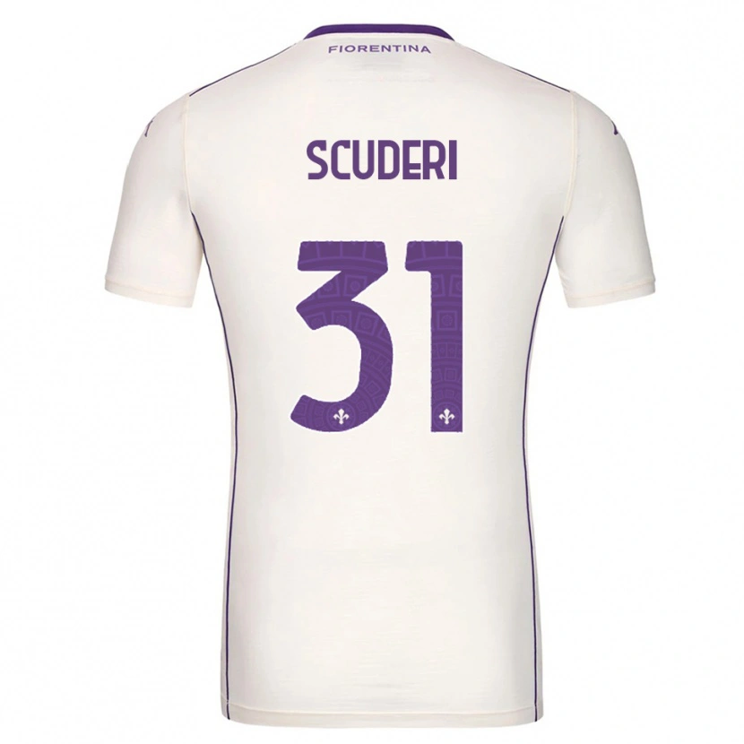 Danxen Kvinder Giulio Scuderi #31 Hvid Lilla Rød Udebane Spillertrøjer 2025/26 Trøje T-Shirt