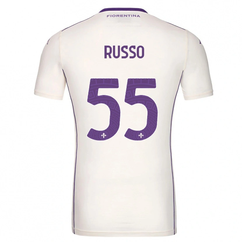 Danxen Kvinder Federica Russo #55 Hvid Lilla Rød Udebane Spillertrøjer 2025/26 Trøje T-Shirt