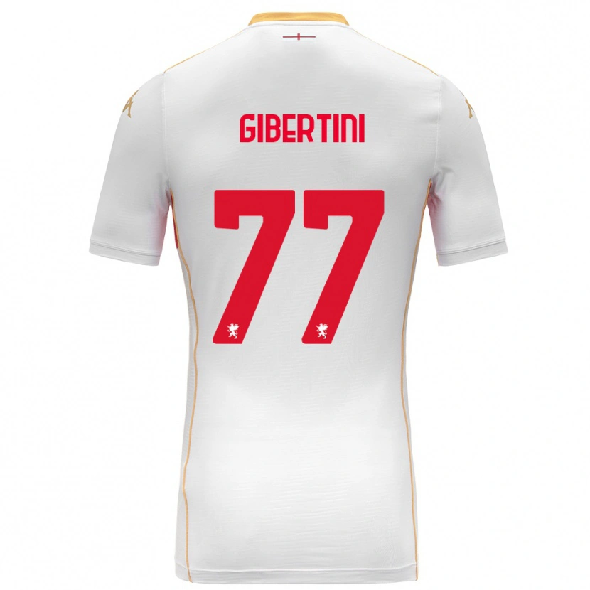 Danxen Kvinder Matteo Gibertini #77 Hvid Rød Udebane Spillertrøjer 2025/26 Trøje T-Shirt