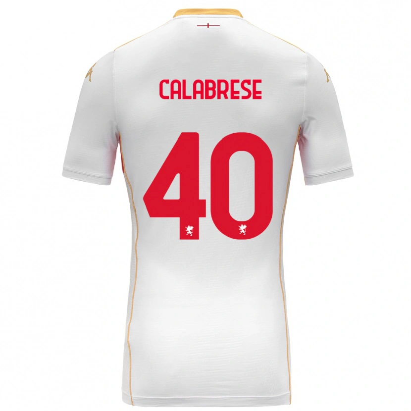 Danxen Kvinder Filippo Calabrese #40 Hvid Rød Udebane Spillertrøjer 2025/26 Trøje T-Shirt