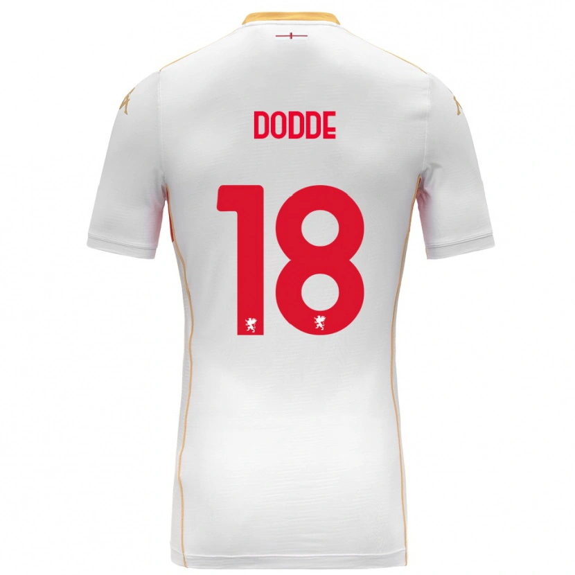 Danxen Kvinder Filippo Dodde #18 Hvid Rød Udebane Spillertrøjer 2025/26 Trøje T-Shirt