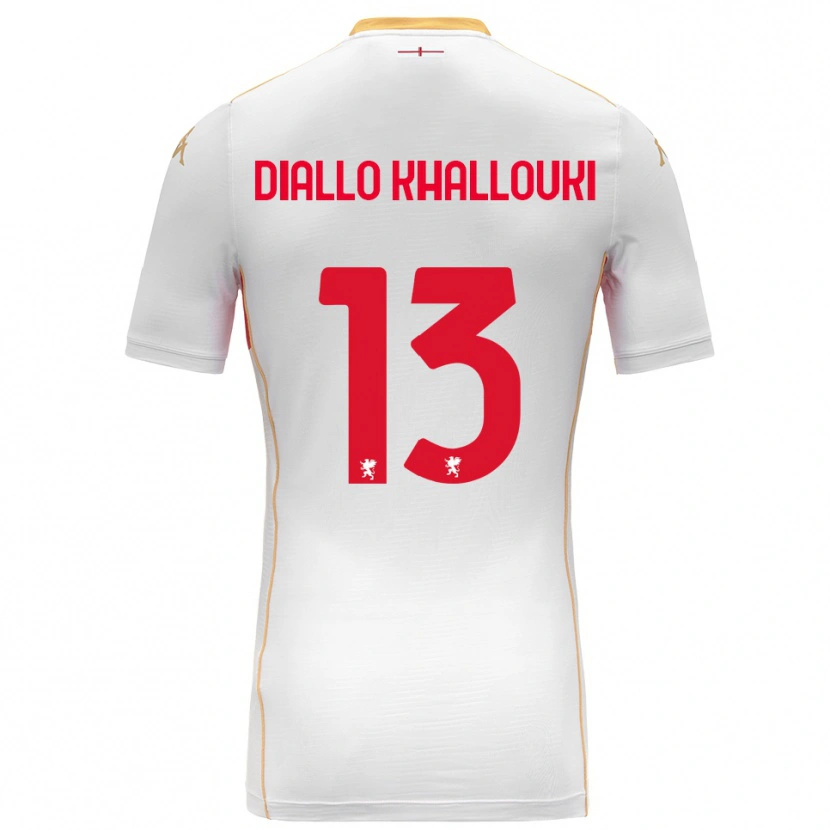 Danxen Kvinder Siaka Diallo Khallouki #13 Hvid Rød Udebane Spillertrøjer 2025/26 Trøje T-Shirt