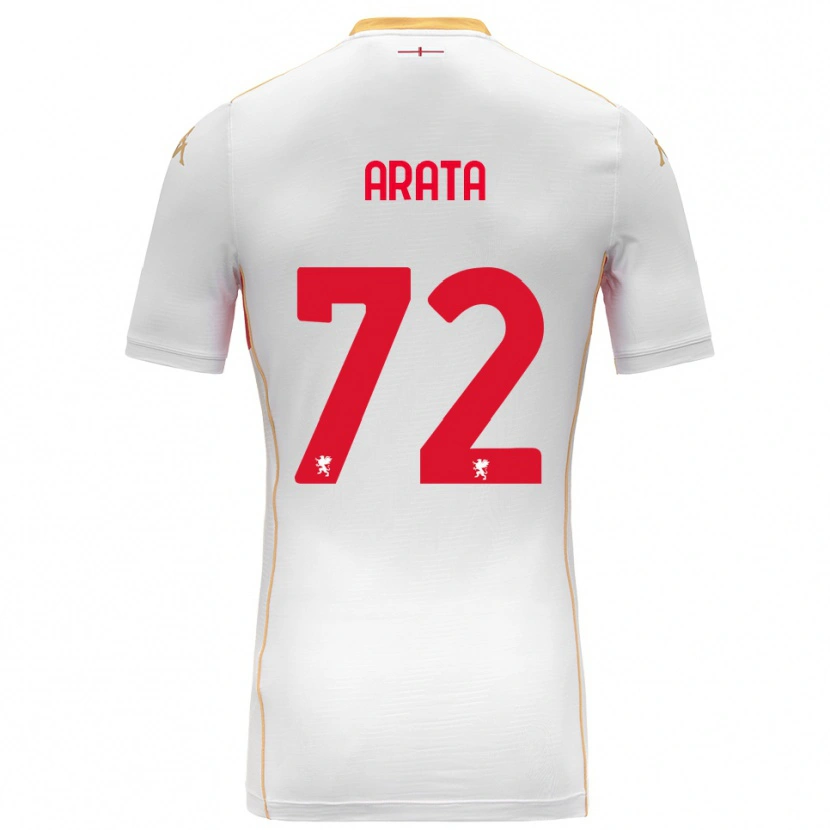 Danxen Kvinder Stefano Arata #72 Hvid Rød Udebane Spillertrøjer 2025/26 Trøje T-Shirt